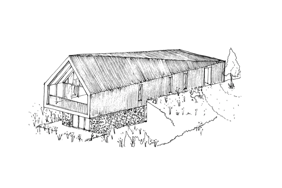 Sketch drawing of Black Barn