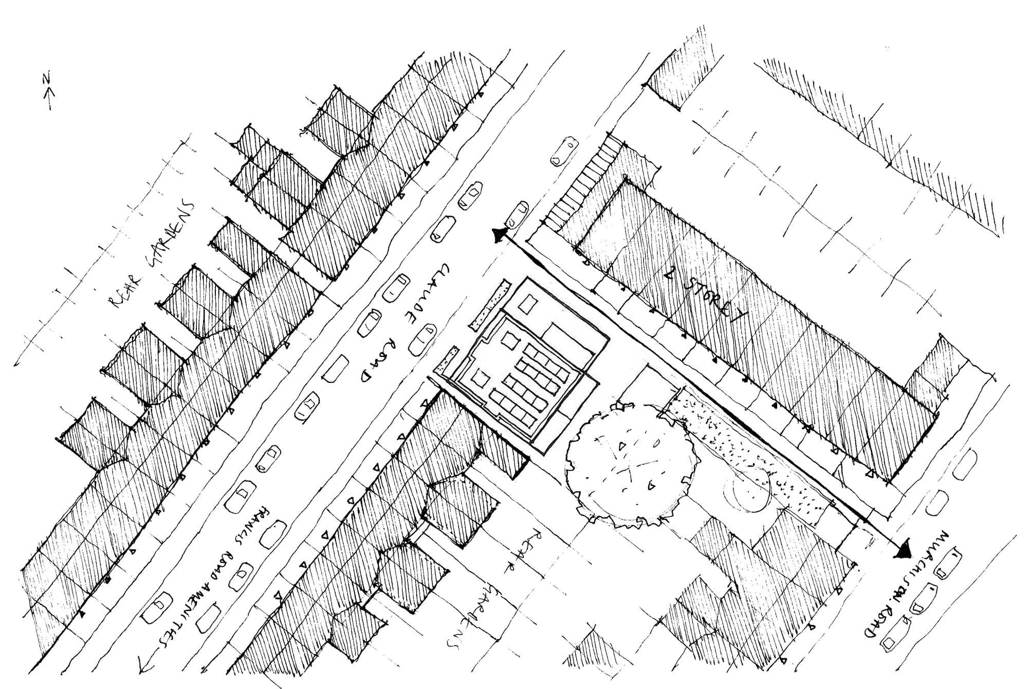 Site plan of Claude Road CLT in Leyton