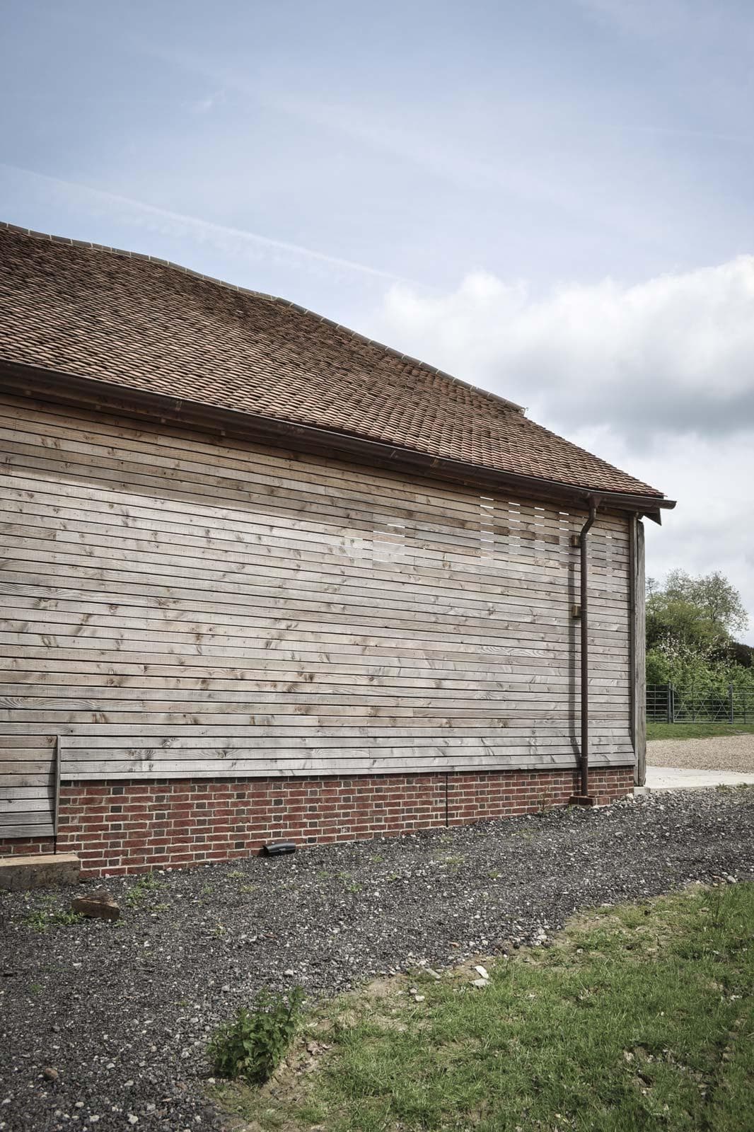 timber cladding at Knepp Bio Barn