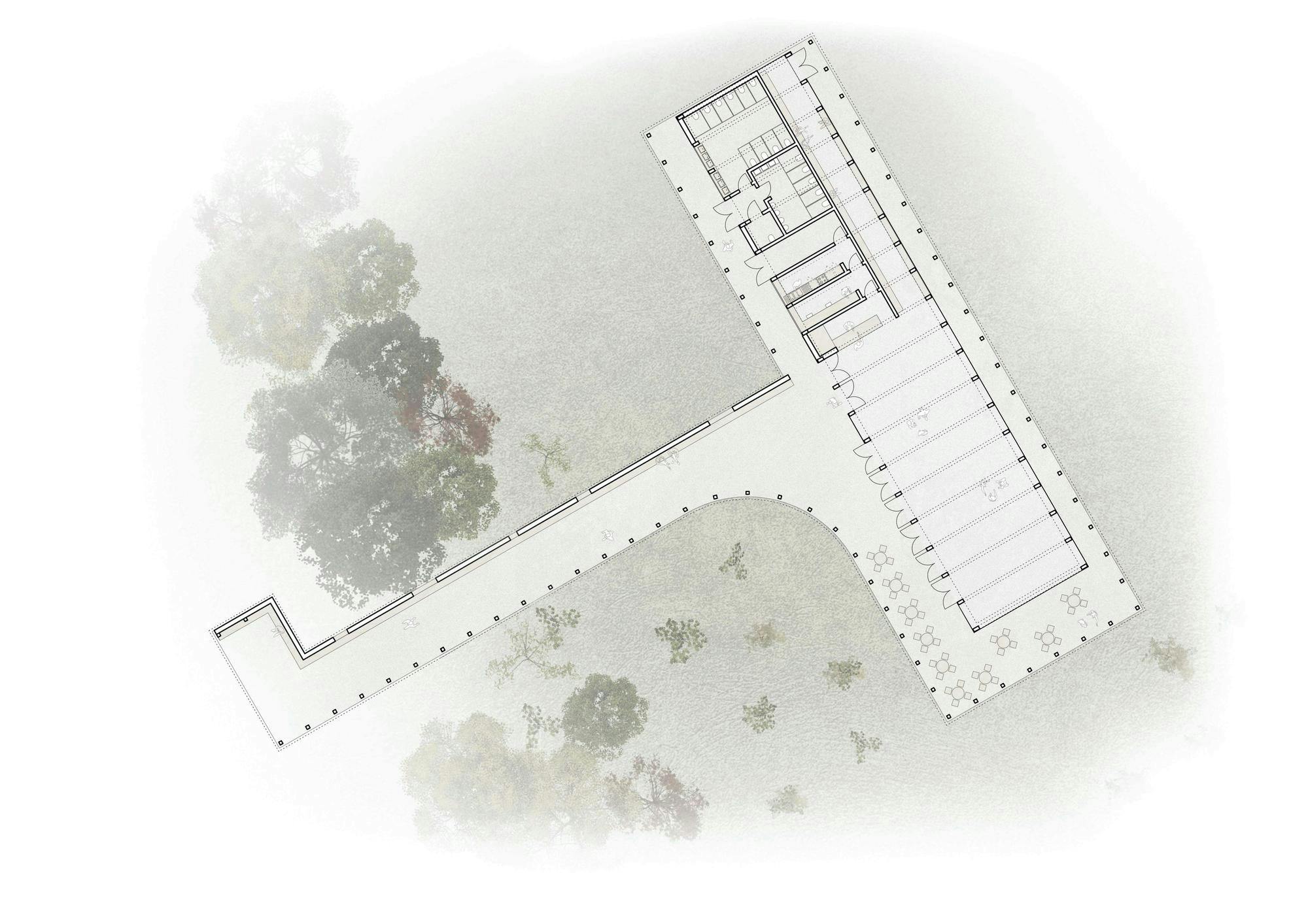 Plan of Langley Vale visitor centre by Studio Bark