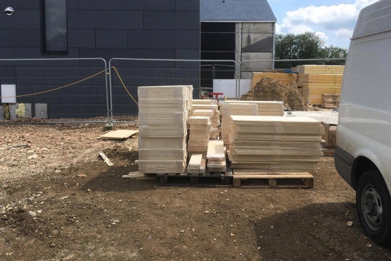 Timber materials ready for construction at Box House