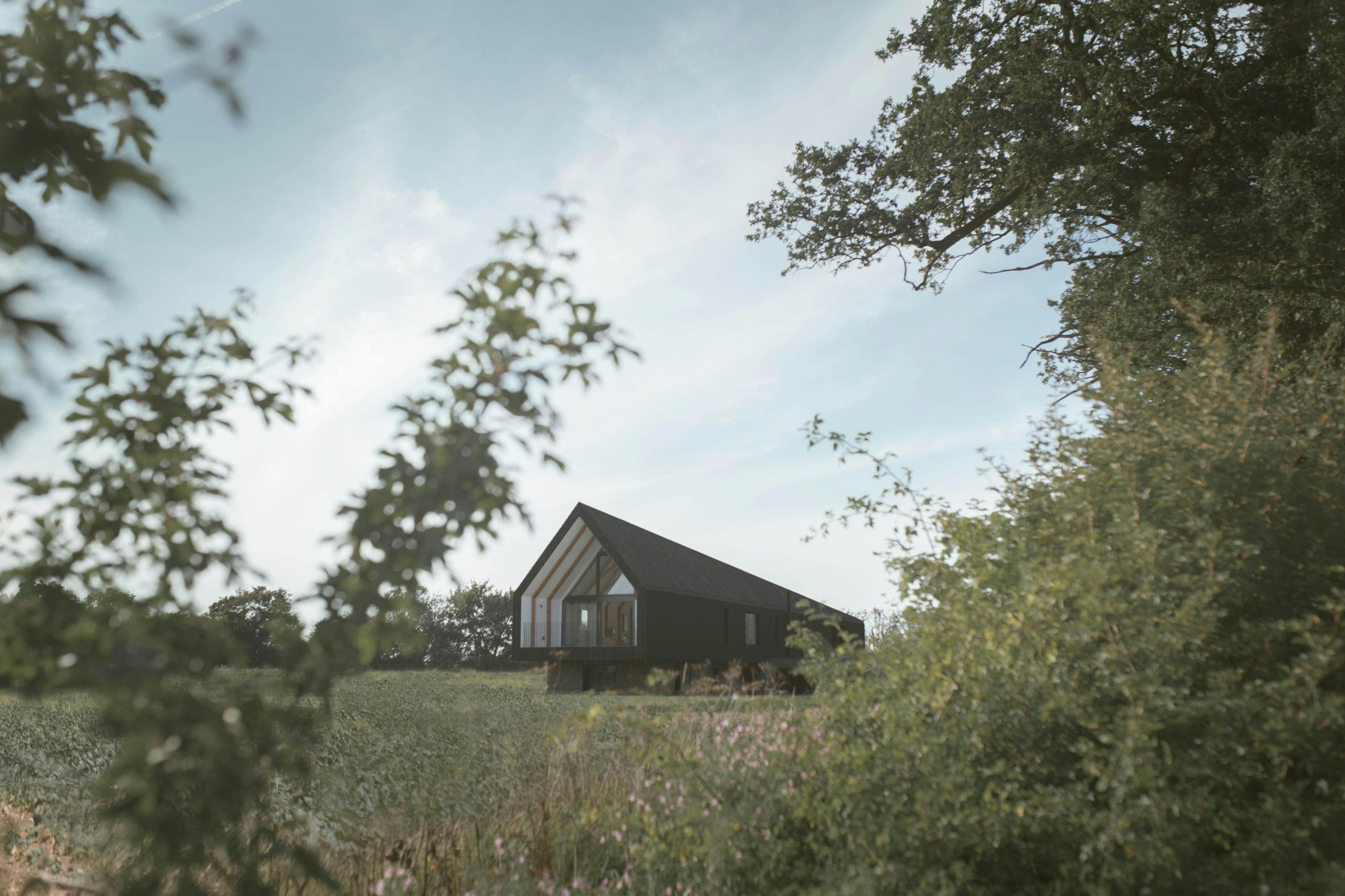 A rigorously environmental, modern interpretation of the agricultural black barn.