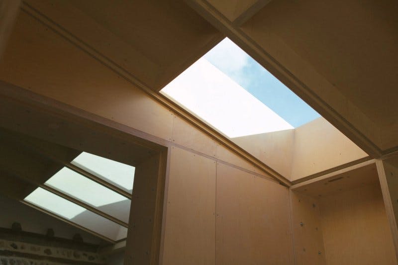 Pitched roof with rooflights built using U-Build by Studio Bark