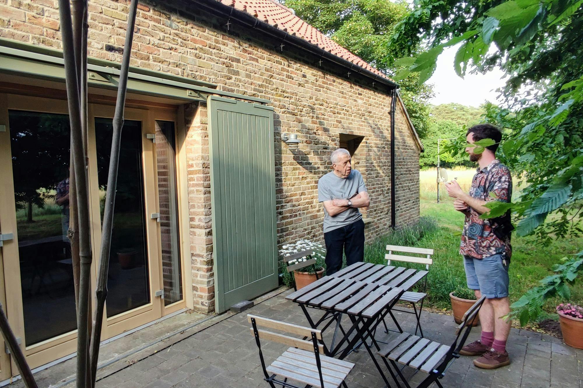 The client enjoys Warren Lodge, a modern interpretation of a traditional Norfolk barn