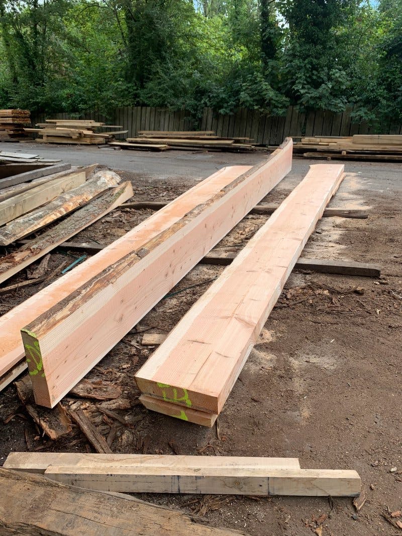 Each timber fin measures 7m tall